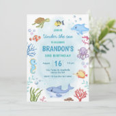 Onder het Zee Birthday Kaart (Staand voorkant)