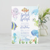 Onder het Zee Birthday Kaart (Staand voorkant)
