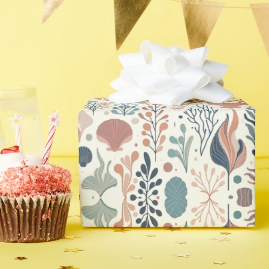 Onder het Zee Birthday, Ocean Whispers Pattern Cadeaupapier (Verjaardagsfeest)