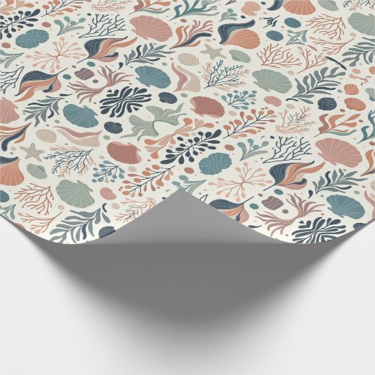 Onder het Zee Birthday, Ocean Whispers Pattern Cadeaupapier (Hoek)