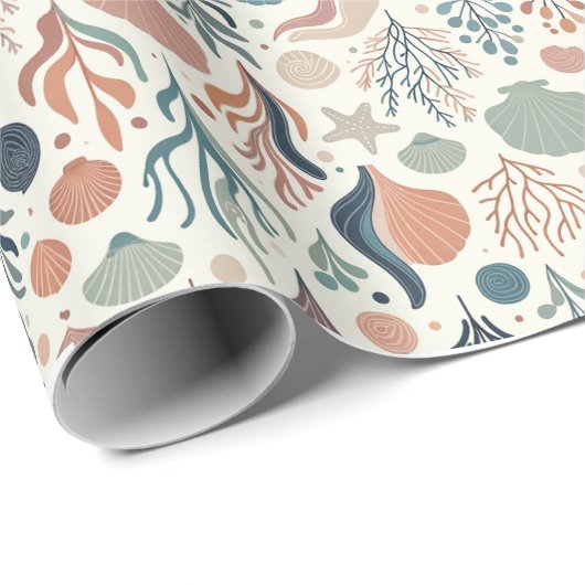 Onder het Zee Birthday, Ocean Whispers Pattern Cadeaupapier (Rol Hoek)
