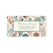 Onder het Zee Birthday, Ocean Whispers Pattern Etiket (Voorkant)