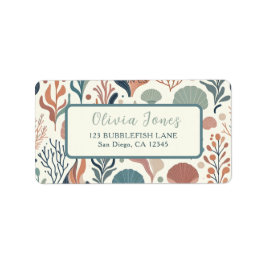 Onder het Zee Birthday, Ocean Whispers Pattern Etiket