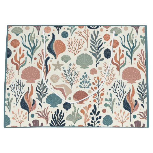 Onder het Zee Birthday, Ocean Whispers Pattern Groot Cadeauzakje (Voorkant)