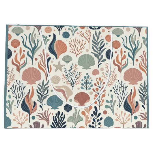 Onder het Zee Birthday, Ocean Whispers Pattern Groot Cadeauzakje (Achterkant)