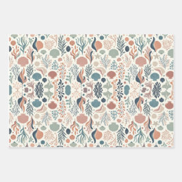 Onder het Zee Birthday, Ocean Whispers Pattern Inpakpapier Vel