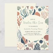 Onder het Zee Birthday, Ocean Whispers Pattern Kaart (Voorkant / Achterkant)