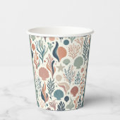 Onder het Zee Birthday, Ocean Whispers Pattern Papieren Bekers (Achterkant)