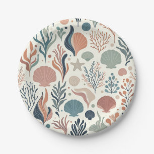 Onder het Zee Birthday, Ocean Whispers Pattern Papieren Bordje