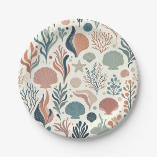 Onder het Zee Birthday, Ocean Whispers Pattern Papieren Bordje