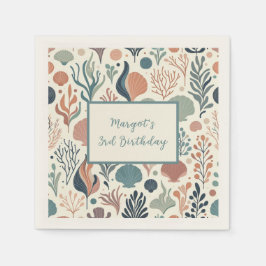 Onder het Zee Birthday, Ocean Whispers Pattern Servet