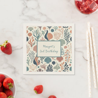 Onder het Zee Birthday, Ocean Whispers Pattern Servet