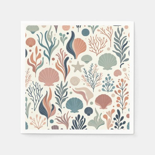 Onder het Zee Birthday, Ocean Whispers Pattern Servet (Voorkant)