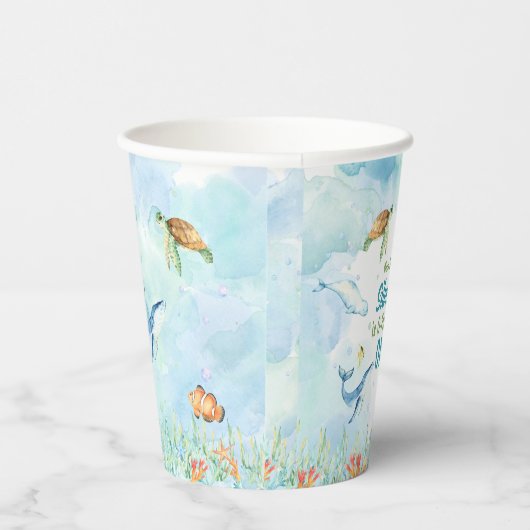 Onder het Zee "Birthday Paper cup" Papieren Bekers (Rechts)