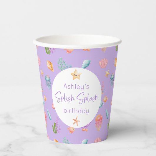 Onder het Zee Birthday Papieren Bekers (Voorkant)