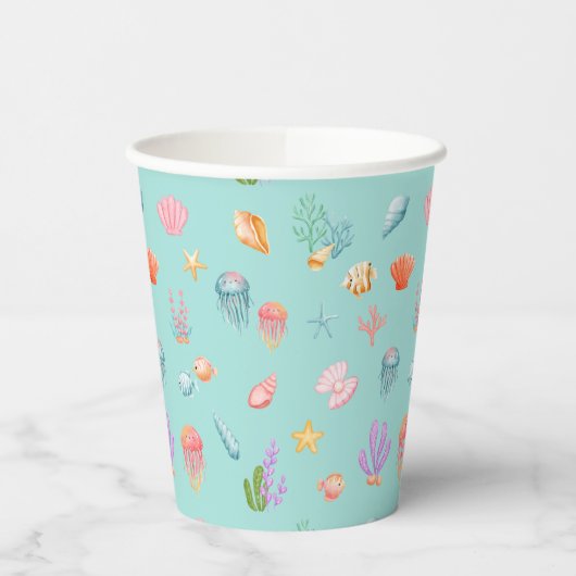 Onder het Zee Birthday Papieren Bekers (Links)