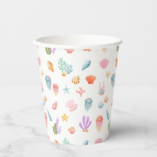 Onder het Zee Birthday Papieren Bekers (Voorkant)