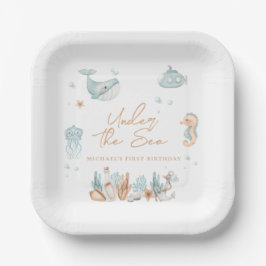 Onder het Zee Birthday Papieren Bordje