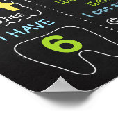 Onder het zee "Birthday Party chalkboard" Poster (Hoek)