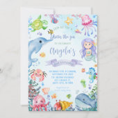 Onder het Zee Birthday Party Kaart (Voorkant)