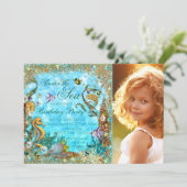 Onder het Zee Birthday Party Kaart (Staand voorkant)