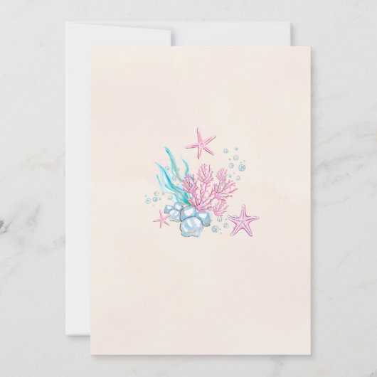 Onder het Zee Birthday Party Kaart (Achterkant)