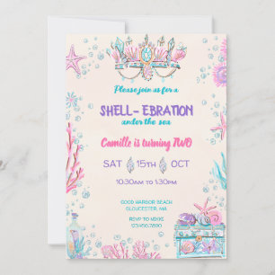 Onder het Zee Birthday Party Kaart