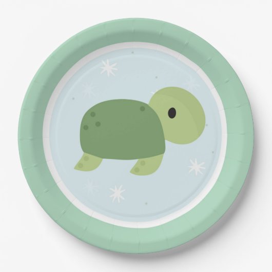 Onder het Zee Birthday Party Papieren Bordje (Voorkant)