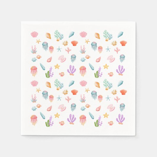 Onder het Zee Birthday Party Servet (Voorkant)