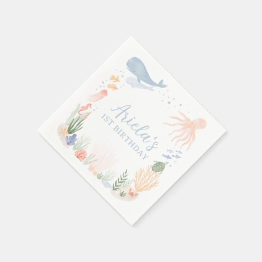 Onder het Zee Birthday Party Servet (Hoek)