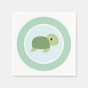 Onder het Zee Birthday Party Turtle Servetten