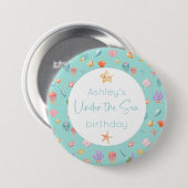 Onder het Zee Birthday Ronde Button 7,6 Cm (Voorkant /achterkant)