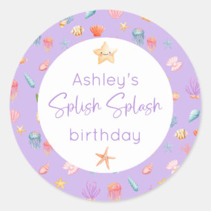 Onder het Zee Birthday Ronde Sticker