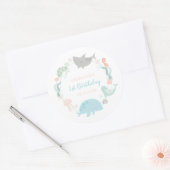 Onder het Zee Birthday Ronde Sticker (Envelop)