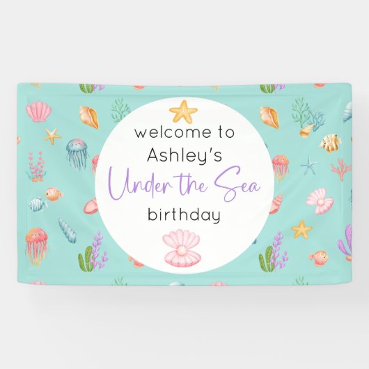 Onder het Zee Birthday Spandoek (Horizontaal)