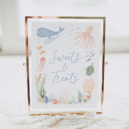 Onder het Zee Birthday Sweets and Treats Sign Poster