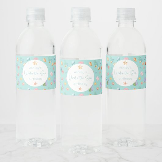 Onder het Zee Birthday Waterfles Etiket (Flessen)