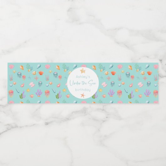 Onder het Zee Birthday Waterfles Etiket (Enkel label)