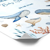 Onder het Zee Blauw Baby shower Welkom Poster (Hoek)