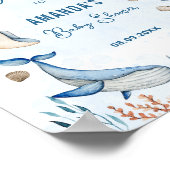 Onder het Zee Blauw Baby shower Welkom Poster (Hoek)