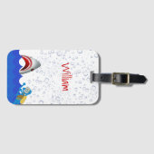 Onder het zee blauw de haaienblauw van de duiker n bagagelabel (Voorkant (horizontaal))