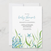 Onder het Zee Blauw en Groen Baby shower Kaart (Voorkant)