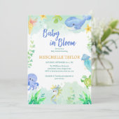 Onder het Zee Blauw Groen Baby shower Kaart (Staand voorkant)