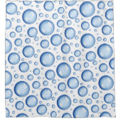 Onder het Zee | Blauwe lucht- en waterbellen Douchegordijn (Voorkant)