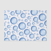 Onder het Zee | Blauwe lucht- en waterbellen Tissuepapier (Voorkant)