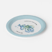 Onder het Zee blauwe octopus Papieren Bordje (Gekanteld)