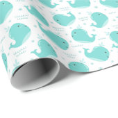 Onder het Zee Blauwe walvissen die zwemmen en met Cadeaupapier (Rol Hoek)