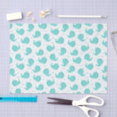 Onder het Zee Blauwe walvissen die zwemmen en met  Tissuepapier (Craft)