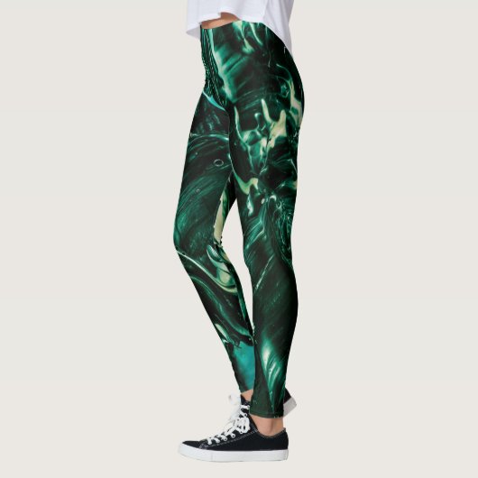 Onder het Zee Blauwgroen Liquid Splash Leggings (Links)