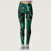 Onder het Zee Blauwgroen Liquid Splash Leggings (Voorkant)